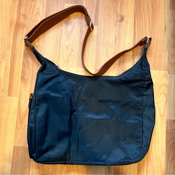 Longchamp Nylon Le Pliage Hobo Crossbody Bag - Black - Picture 2 of 11